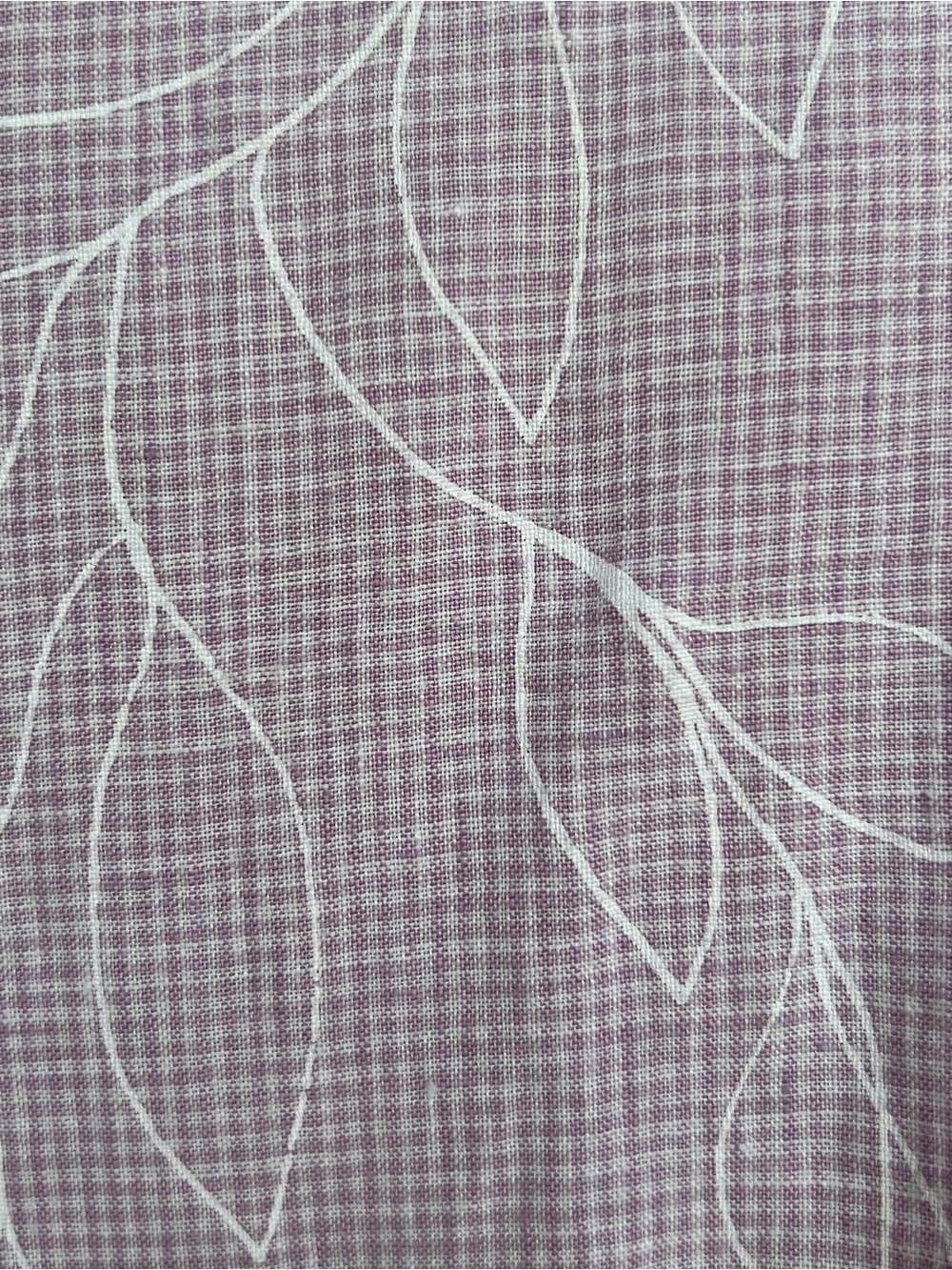 FLAX 100% Linen Pink Lavender Leaf Print Button Front Top Size 1G XL - Picture 5 of 8